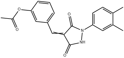 3-{[1-(3,4-dimethylphenyl)-3,5-dioxo-4-pyrazolidinylidene]methyl}phenyl acetate 结构式