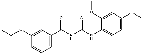 N-(2,4-dimethoxyphenyl)-N'-(3-ethoxybenzoyl)thiourea 结构式