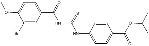 isopropyl 4-({[(3-bromo-4-methoxybenzoyl)amino]carbothioyl}amino)benzoate 结构式