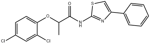 2-(2,4-dichlorophenoxy)-N-(4-phenyl-1,3-thiazol-2-yl)propanamide 结构式