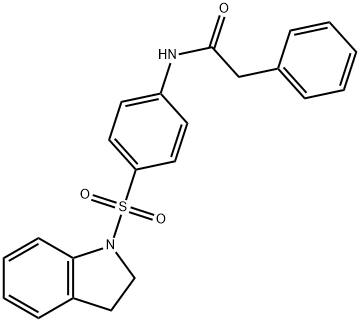 N-[4-(2,3-dihydro-1H-indol-1-ylsulfonyl)phenyl]-2-phenylacetamide 结构式