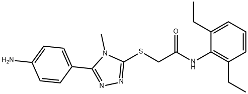 2-{[5-(4-aminophenyl)-4-methyl-4H-1,2,4-triazol-3-yl]sulfanyl}-N-(2,6-diethylphenyl)acetamide 结构式