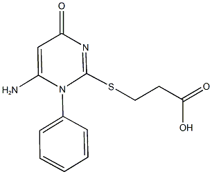 3-[(6-amino-4-oxo-1-phenyl-1,4-dihydro-2-pyrimidinyl)sulfanyl]propanoic acid 结构式