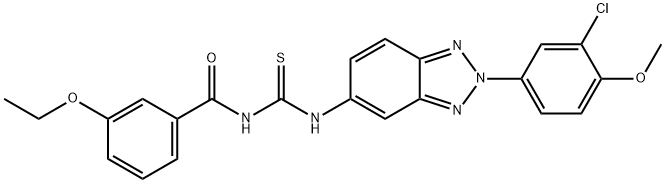 N-[2-(3-chloro-4-methoxyphenyl)-2H-1,2,3-benzotriazol-5-yl]-N'-(3-ethoxybenzoyl)thiourea 结构式