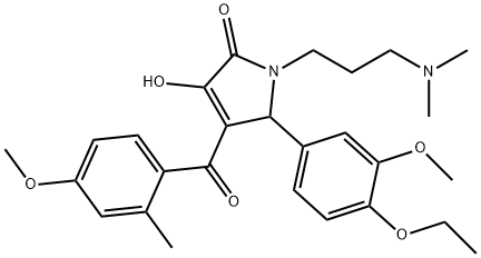 1-[3-(dimethylamino)propyl]-5-(4-ethoxy-3-methoxyphenyl)-3-hydroxy-4-(4-methoxy-2-methylbenzoyl)-1,5-dihydro-2H-pyrrol-2-one 结构式