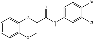 N-(4-bromo-3-chlorophenyl)-2-(2-methoxyphenoxy)acetamide 结构式