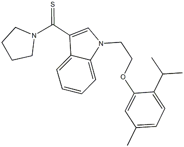 2-isopropyl-5-methylphenyl 2-[3-(1-pyrrolidinylcarbothioyl)-1H-indol-1-yl]ethyl ether 结构式