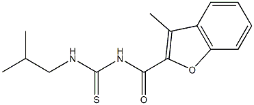N-isobutyl-N'-[(3-methyl-1-benzofuran-2-yl)carbonyl]thiourea 结构式