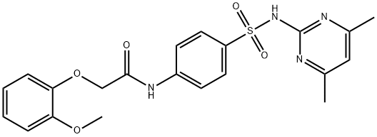 N-(4-{[(4,6-dimethyl-2-pyrimidinyl)amino]sulfonyl}phenyl)-2-(2-methoxyphenoxy)acetamide 结构式