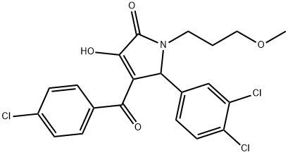 4-(4-chlorobenzoyl)-5-(3,4-dichlorophenyl)-3-hydroxy-1-(3-methoxypropyl)-1,5-dihydro-2H-pyrrol-2-one 结构式