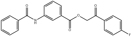 2-(4-fluorophenyl)-2-oxoethyl 3-(benzoylamino)benzoate 结构式