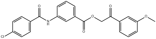 2-(3-methoxyphenyl)-2-oxoethyl 3-[(4-chlorobenzoyl)amino]benzoate 结构式