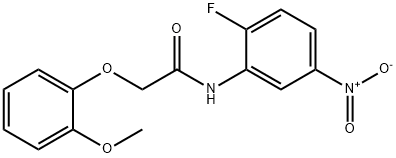 N-{2-fluoro-5-nitrophenyl}-2-(2-methoxyphenoxy)acetamide 结构式