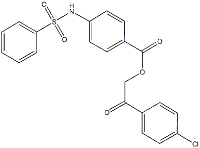 2-(4-chlorophenyl)-2-oxoethyl 4-[(phenylsulfonyl)amino]benzoate 结构式