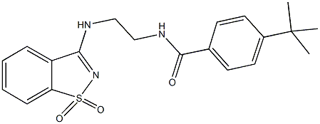 4-tert-butyl-N-{2-[(1,1-dioxido-1,2-benzisothiazol-3-yl)amino]ethyl}benzamide 结构式