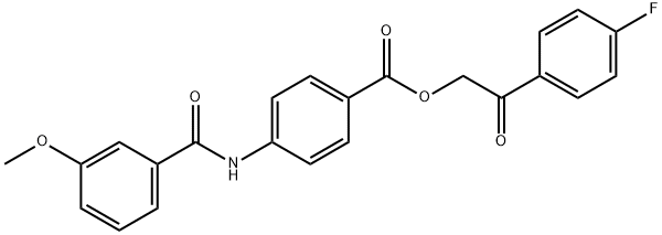 2-(4-fluorophenyl)-2-oxoethyl 4-[(3-methoxybenzoyl)amino]benzoate 结构式