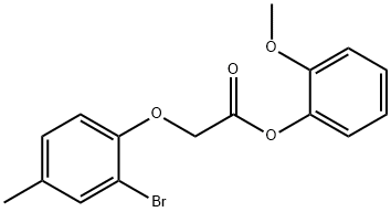 2-methoxyphenyl (2-bromo-4-methylphenoxy)acetate 结构式