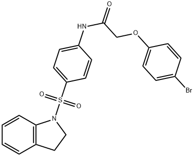 2-(4-bromophenoxy)-N-[4-(2,3-dihydro-1H-indol-1-ylsulfonyl)phenyl]acetamide 结构式