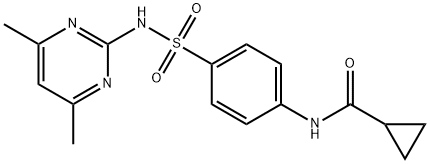 N-(4-{[(4,6-dimethyl-2-pyrimidinyl)amino]sulfonyl}phenyl)cyclopropanecarboxamide 结构式