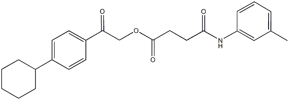 2-(4-cyclohexylphenyl)-2-oxoethyl 4-oxo-4-(3-toluidino)butanoate 结构式