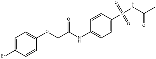 N-{4-[(acetylamino)sulfonyl]phenyl}-2-(4-bromophenoxy)acetamide 结构式