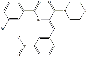 3-bromo-N-[2-{3-nitrophenyl}-1-(4-morpholinylcarbonyl)vinyl]benzamide 结构式