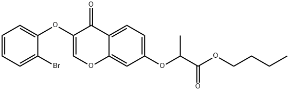 butyl 2-{[3-(2-bromophenoxy)-4-oxo-4H-chromen-7-yl]oxy}propanoate 结构式