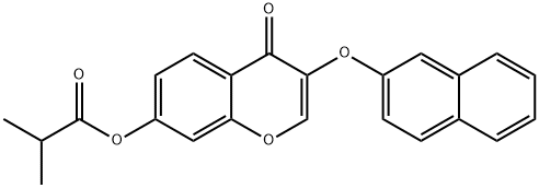 3-(2-naphthyloxy)-4-oxo-4H-chromen-7-yl 2-methylpropanoate 结构式