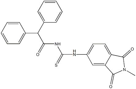 N-(diphenylacetyl)-N'-(2-methyl-1,3-dioxo-2,3-dihydro-1H-isoindol-5-yl)thiourea 结构式