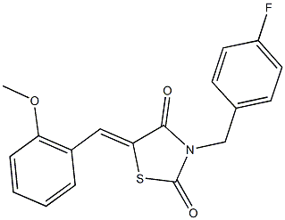 3-(4-fluorobenzyl)-5-(2-methoxybenzylidene)-1,3-thiazolidine-2,4-dione 结构式