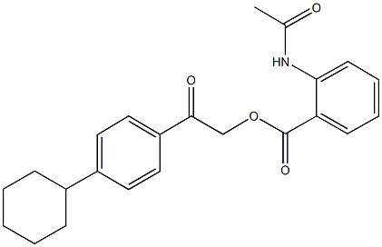 2-(4-cyclohexylphenyl)-2-oxoethyl 2-(acetylamino)benzoate 结构式