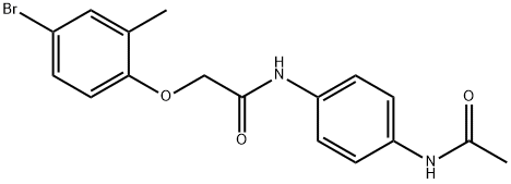N-[4-(acetylamino)phenyl]-2-(4-bromo-2-methylphenoxy)acetamide 结构式