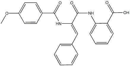 2-({2-[(4-methoxybenzoyl)amino]-3-phenylacryloyl}amino)benzoic acid 结构式