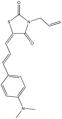 3-allyl-5-{3-[4-(dimethylamino)phenyl]-2-propenylidene}-1,3-thiazolidine-2,4-dione 结构式