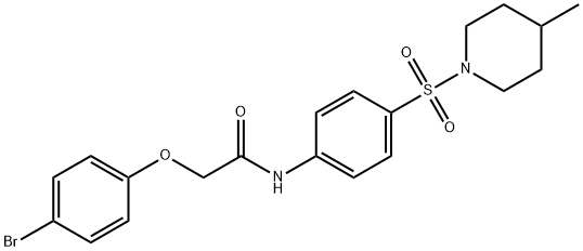 2-(4-bromophenoxy)-N-{4-[(4-methylpiperidin-1-yl)sulfonyl]phenyl}acetamide 结构式