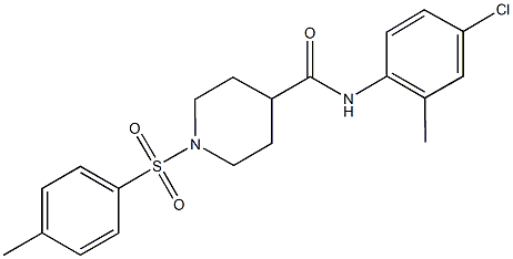 N-(4-chloro-2-methylphenyl)-1-[(4-methylphenyl)sulfonyl]-4-piperidinecarboxamide 结构式