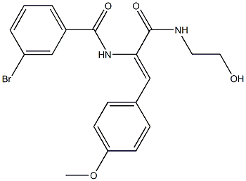 3-bromo-N-[1-{[(2-hydroxyethyl)amino]carbonyl}-2-(4-methoxyphenyl)vinyl]benzamide 结构式