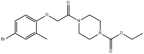 ethyl 4-[(4-bromo-2-methylphenoxy)acetyl]-1-piperazinecarboxylate 结构式