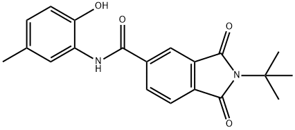2-tert-butyl-N-(2-hydroxy-5-methylphenyl)-1,3-dioxoisoindoline-5-carboxamide 结构式