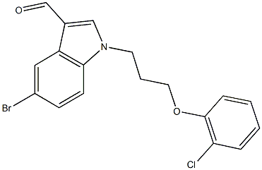 5-bromo-1-[3-(2-chlorophenoxy)propyl]-1H-indole-3-carbaldehyde 结构式