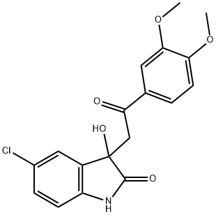 5-chloro-3-[2-(3,4-dimethoxyphenyl)-2-oxoethyl]-3-hydroxy-1,3-dihydro-2H-indol-2-one 结构式