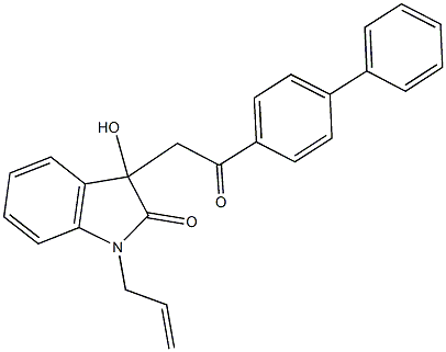 1-allyl-3-(2-[1,1'-biphenyl]-4-yl-2-oxoethyl)-3-hydroxy-1,3-dihydro-2H-indol-2-one 结构式