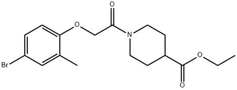 ethyl 1-[(4-bromo-2-methylphenoxy)acetyl]-4-piperidinecarboxylate 结构式