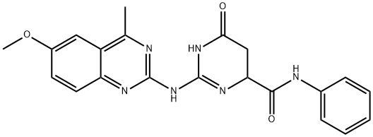 2-[(6-methoxy-4-methylquinazolin-2-yl)amino]-6-oxo-N-phenyl-1,4,5,6-tetrahydropyrimidine-4-carboxamide 结构式