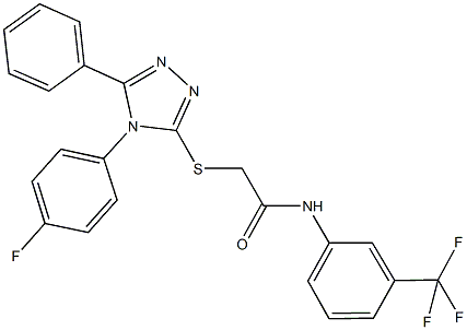 2-{[4-(4-fluorophenyl)-5-phenyl-4H-1,2,4-triazol-3-yl]sulfanyl}-N-[3-(trifluoromethyl)phenyl]acetamide 结构式