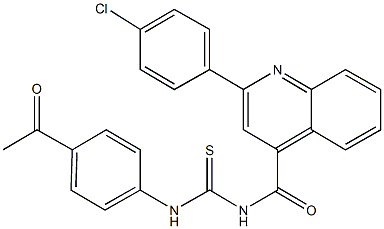 N-(4-acetylphenyl)-N'-{[2-(4-chlorophenyl)-4-quinolinyl]carbonyl}thiourea 结构式