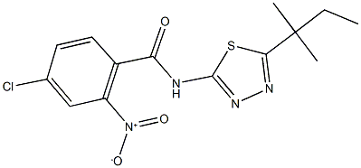 4-chloro-2-nitro-N-(5-tert-pentyl-1,3,4-thiadiazol-2-yl)benzamide 结构式