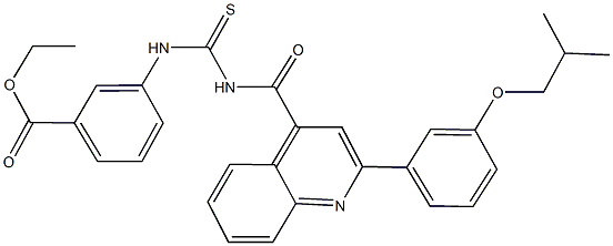 ethyl 3-{[({[2-(3-isobutoxyphenyl)-4-quinolinyl]carbonyl}amino)carbothioyl]amino}benzoate 结构式