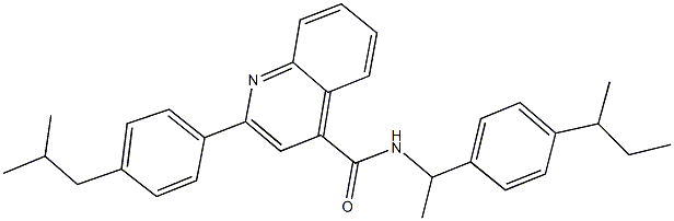 N-[1-(4-sec-butylphenyl)ethyl]-2-(4-isobutylphenyl)-4-quinolinecarboxamide 结构式