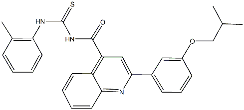 N-{[2-(3-isobutoxyphenyl)-4-quinolinyl]carbonyl}-N'-(2-methylphenyl)thiourea 结构式